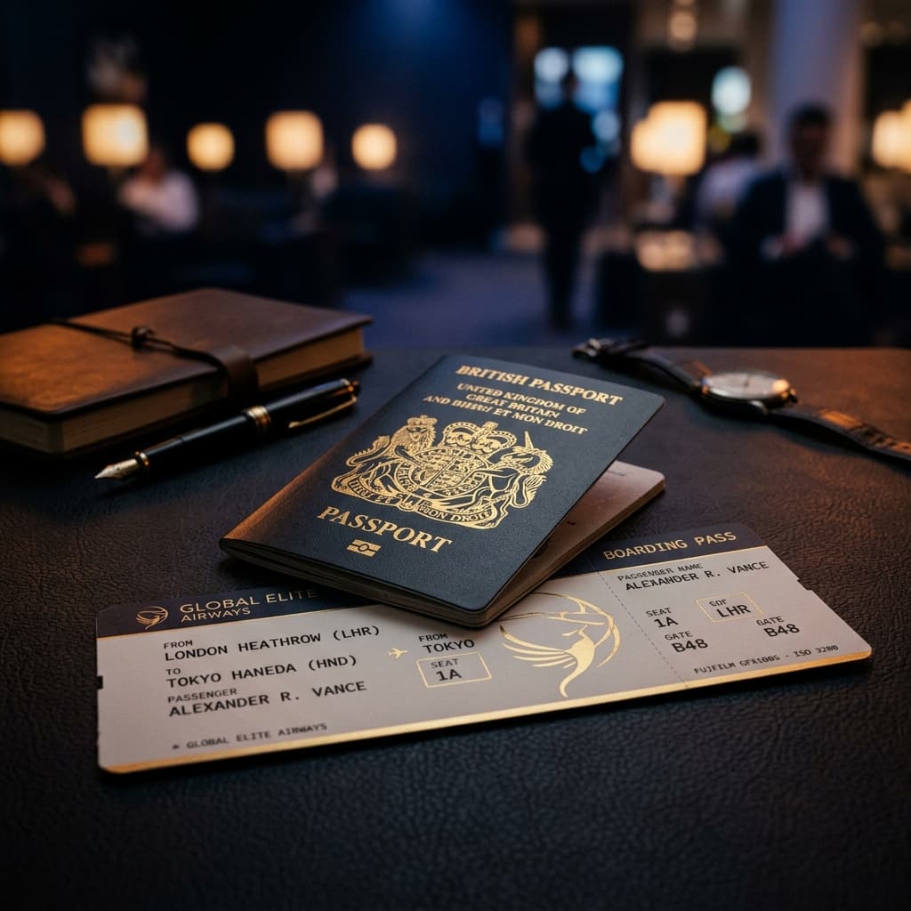 Luxury travel passport atmosphere
